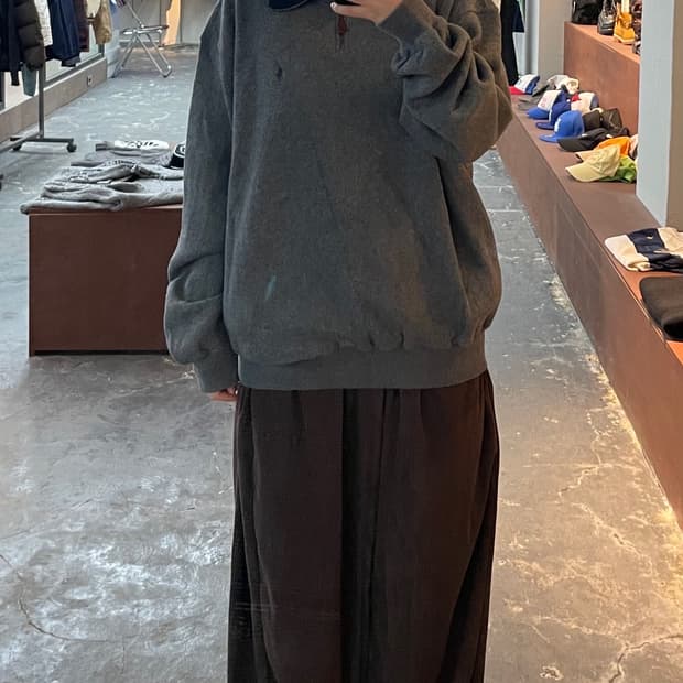 폴로 랄프로렌 딥그레이 반집업 니트 H962