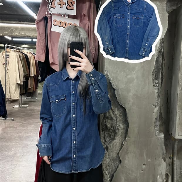 리바이스 테일러드 핏 웨스턴 데님 셔츠 L #csz3304