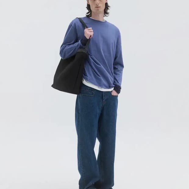 윈더  LAYERED SLEEVE JERSEY TOP 퍼플/블루 M