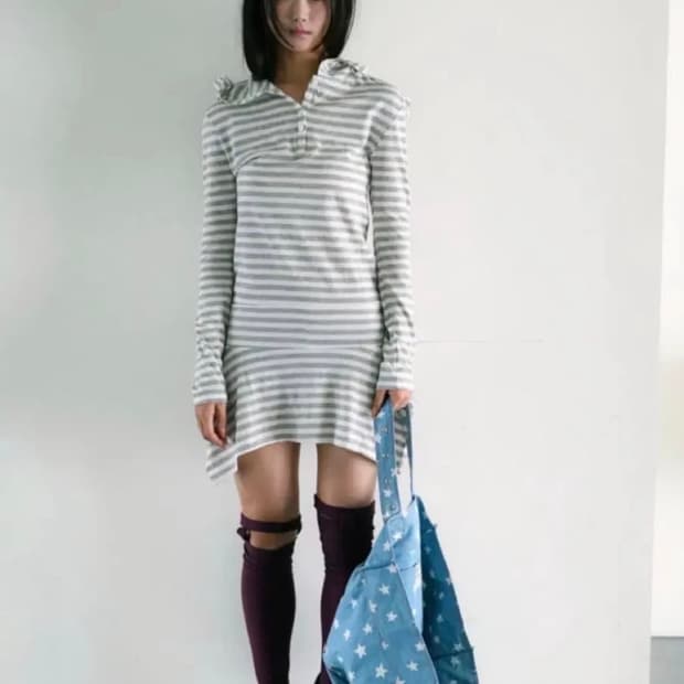 인앤양인하모니 후디드레스 스트라이프