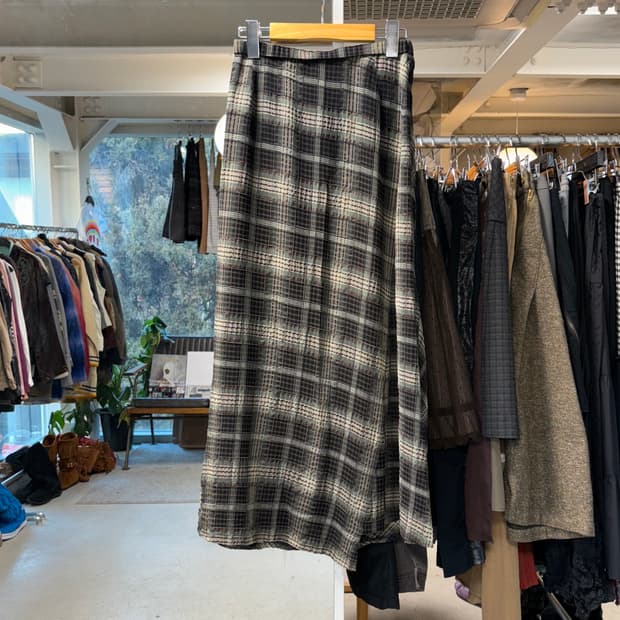 센소유니코 체크 롱 스커트