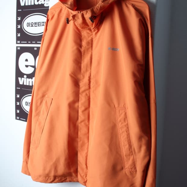 (L-2XL) 널디 집업 바람막이 점퍼자켓 경량 오렌지-H32528