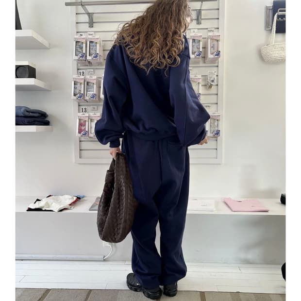 Attends_Navy Basic Sweat *pants