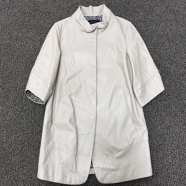 anivee Femme 여성 양가죽 반팔 가죽 롱코트 66사이즈