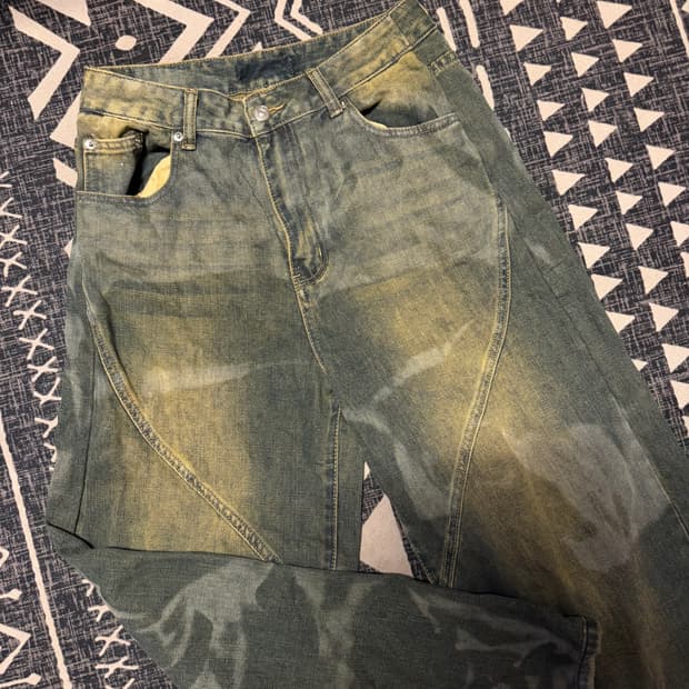 빈티지 워싱 와이드 데님팬츠