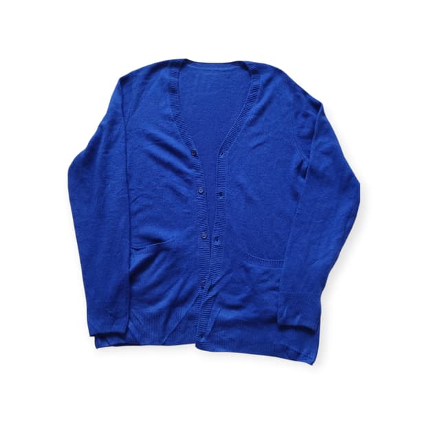 캐시미어 100% 블루 니트 가디건