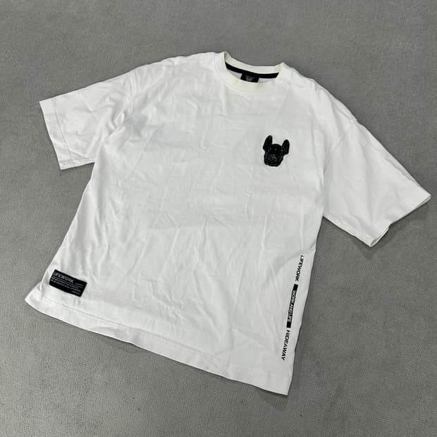 라이프워크 불독 반팔 티셔츠 화이트 m