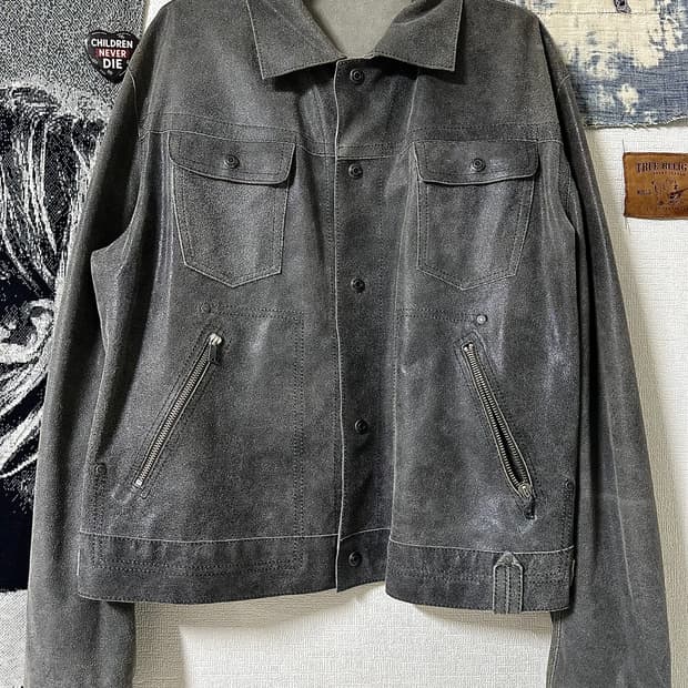 디젤 리버서블 카우하이드 레더 트러커 자켓 (스웨이드 양면)