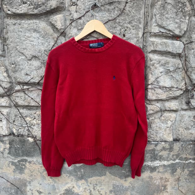 폴로 랄프로렌 빈티지 코튼 니트 레드 m