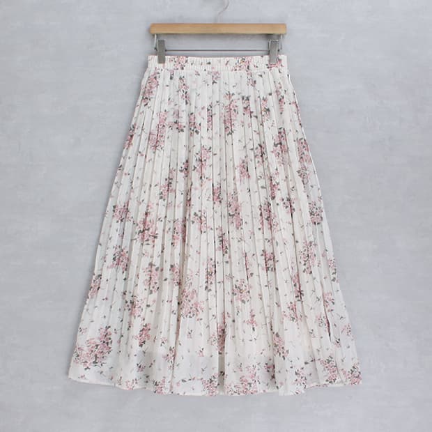 floral pleats skirt