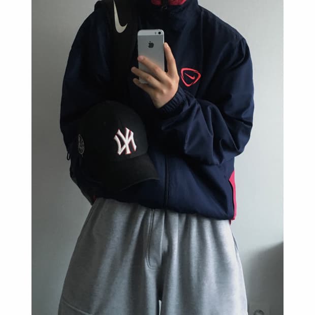 Nike 나이키 배색 90s 올드스쿨 바람막이 자켓
