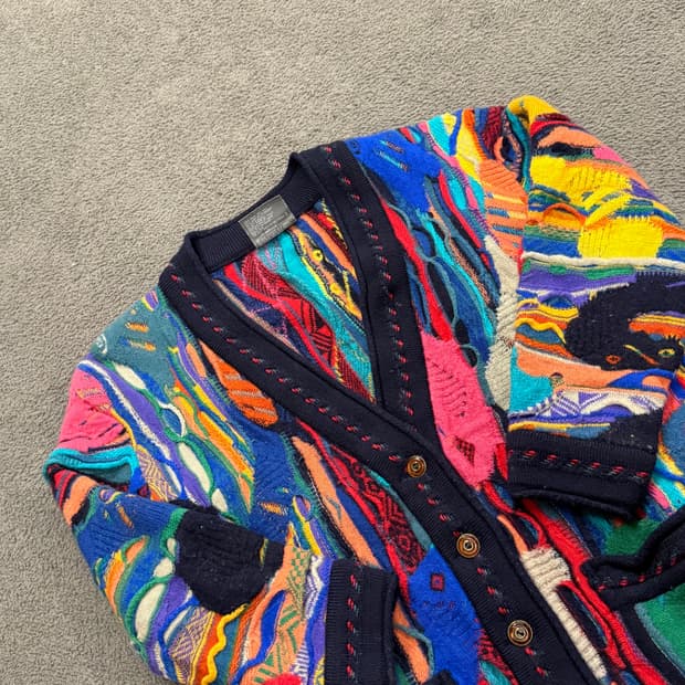 [정품/S] COOGI 스타일 멀티컬러 니트 가디건 c1