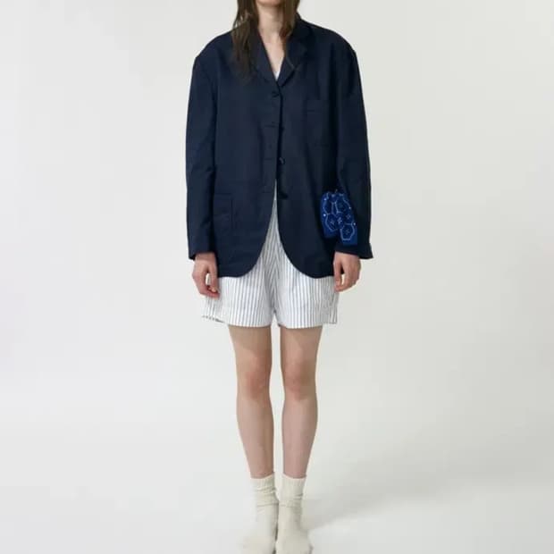 낫띵리튼 Mild oversized linen jacket (Navy)
