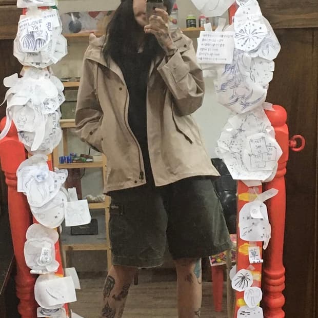 99‘s 히스테릭글래머 카고 하프팬츠 (착샷ㅇ)