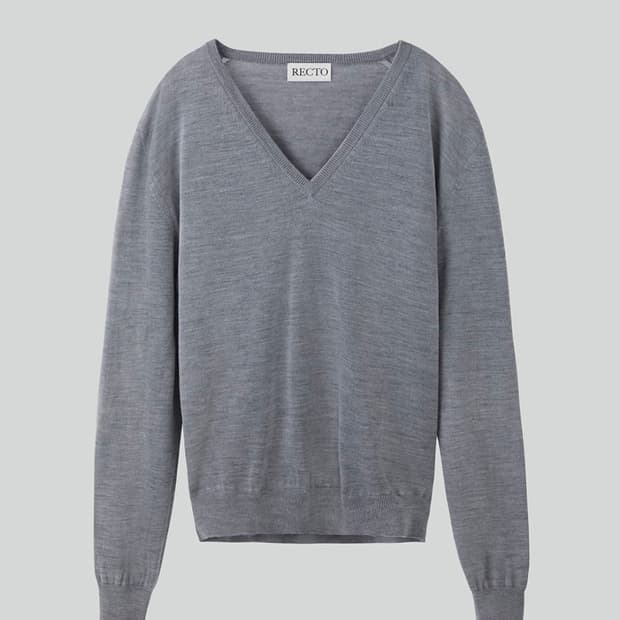 M 렉토 브이넥 니트 그레이