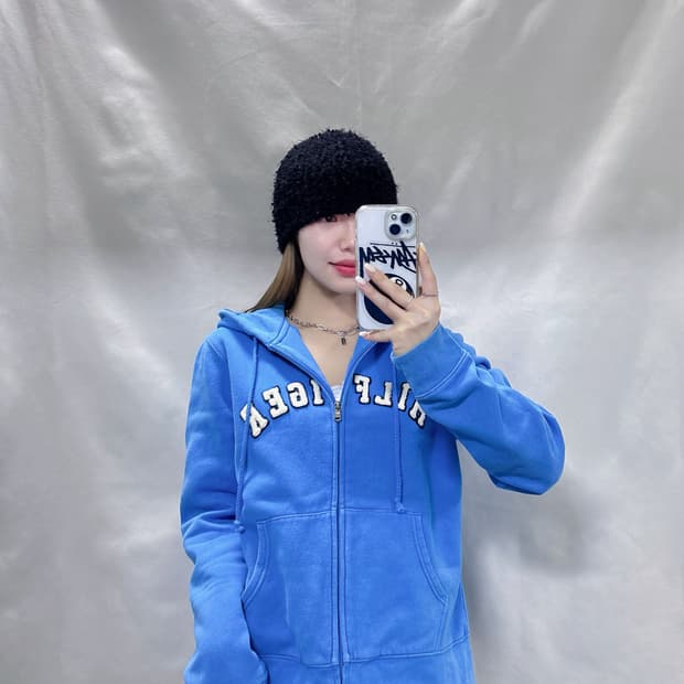 타미힐피거 베이비블루 빅로고 후드집업 