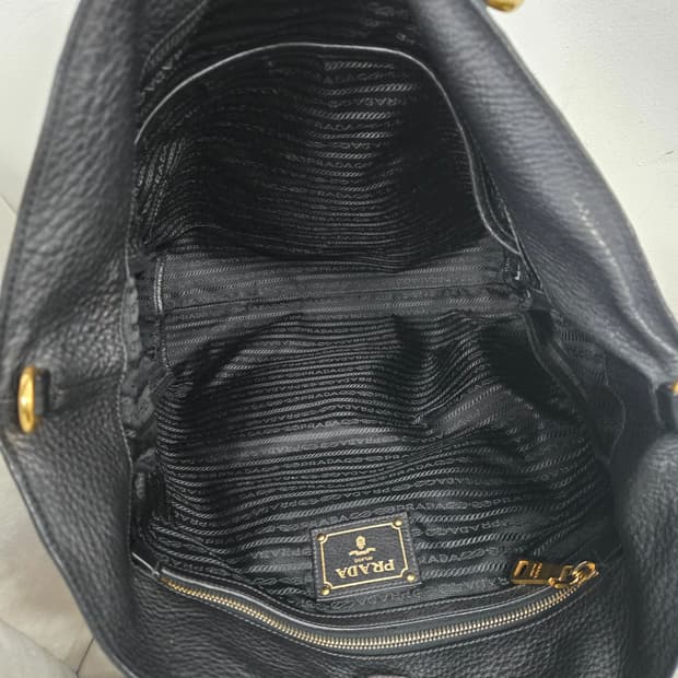 [보증서 정품] 프라다 가죽 토트 숄더백