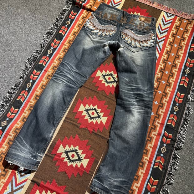 빈티지 자수 팬츠