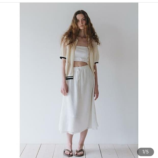 시엔느 sylvie triming skirt, logo tank top