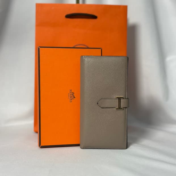 에르메스 베안 에토프 금장 장지갑