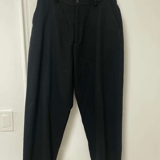 유스 울 코튼 와이드 테이퍼드 축융 팬츠 s