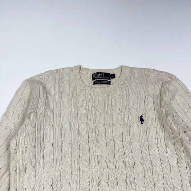폴로 랄프로렌 포니 캐시미어 아이보리 니트 (S)
