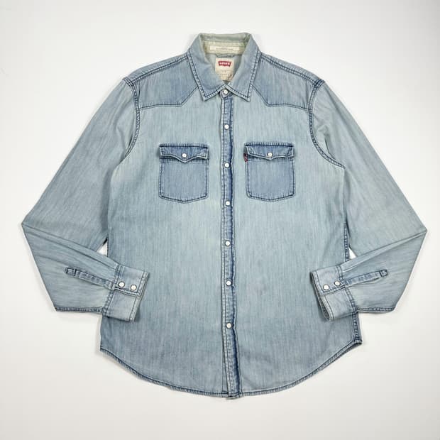 리바이스 클래식 웨스턴 연청 데님셔츠 L