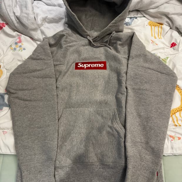 슈프림 SUPREME 박스로고 후드티 회/빨 S 사이즈