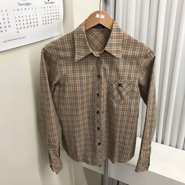 버버리 블루라벨 노바체크 셔츠