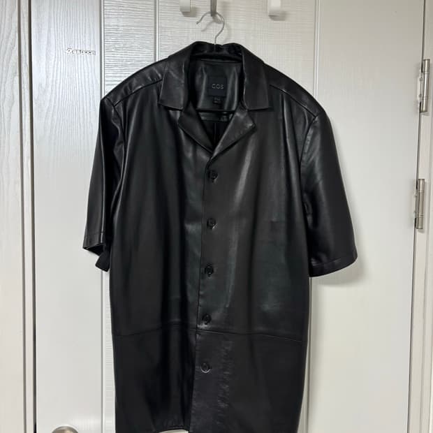 cos 레더 오픈 카라 셔츠 M