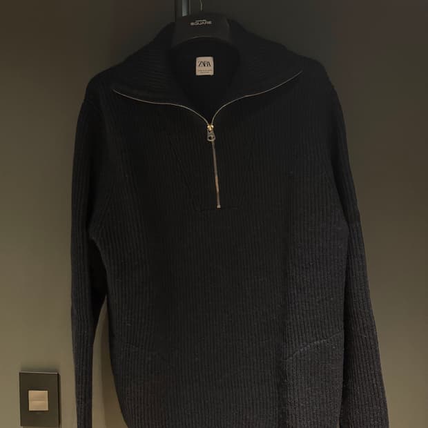 자라 네이비 니트 집업 XL사이즈