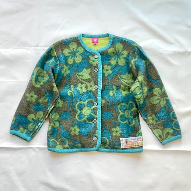 오일릴리 OILILY 플라워 패턴 울 가디건 자켓 스웨터 니트