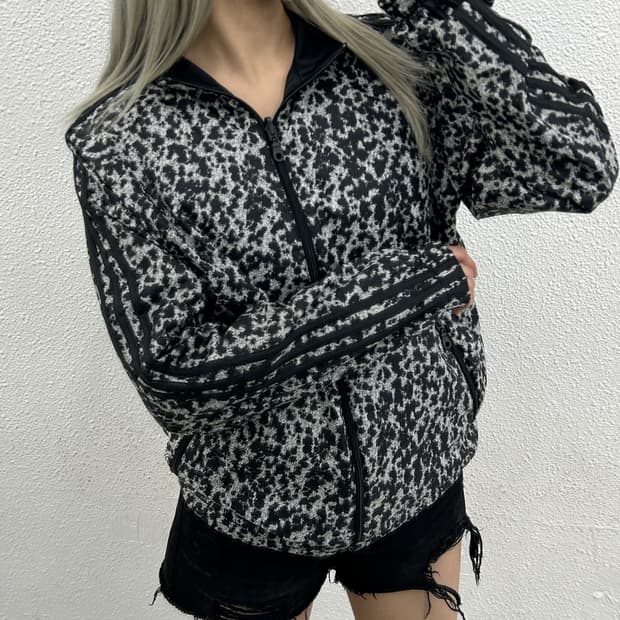 아디다스 애니멀패턴 리버시블 블랙 바람막이 100