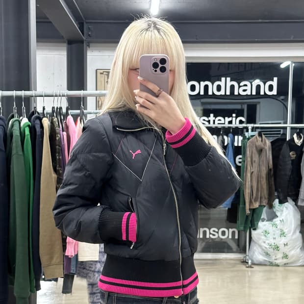 퓨마 숏패딩 자켓