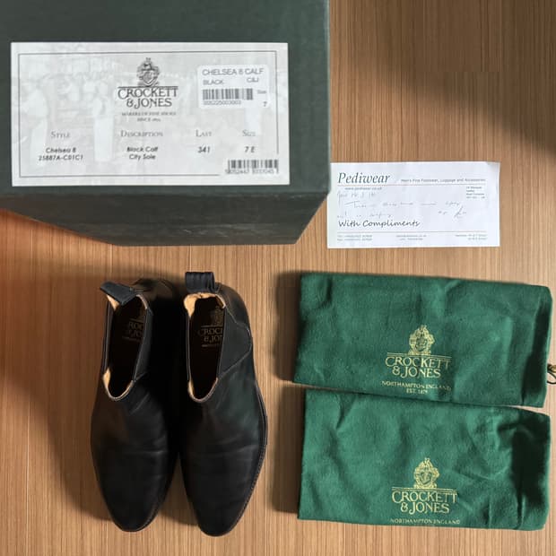 CROCKETT & JONES 첼시8 부츠 블랙 7E