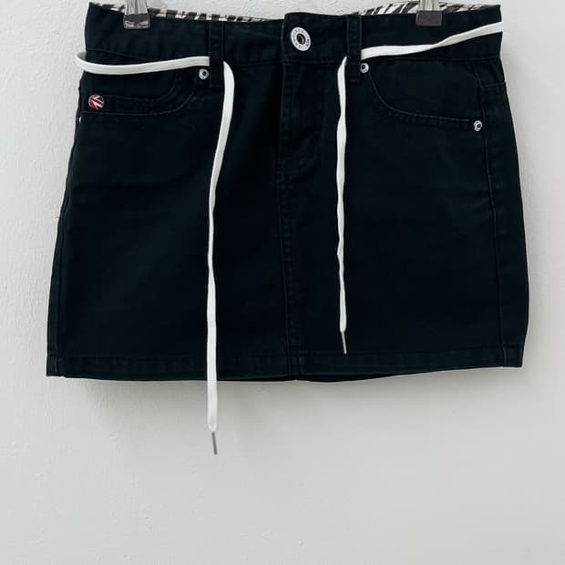 ASK zebra point denim skirt