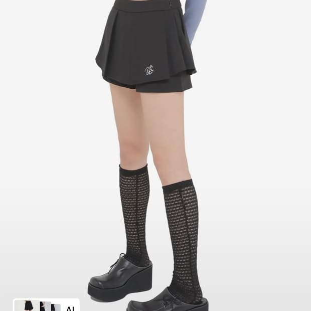 어글리쉐도우 튤립 팬츠 스커트 블랙 s