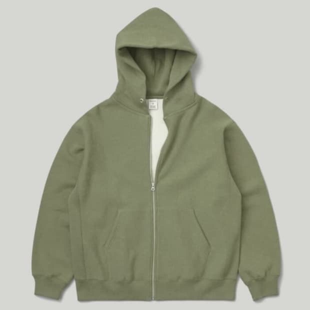 카키스 풀집 포켓 후디