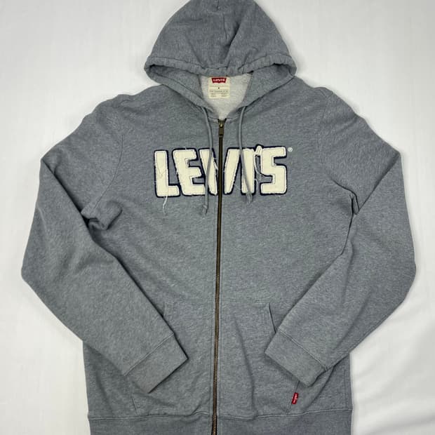 리바이스 그레이 로고 후드 집업
