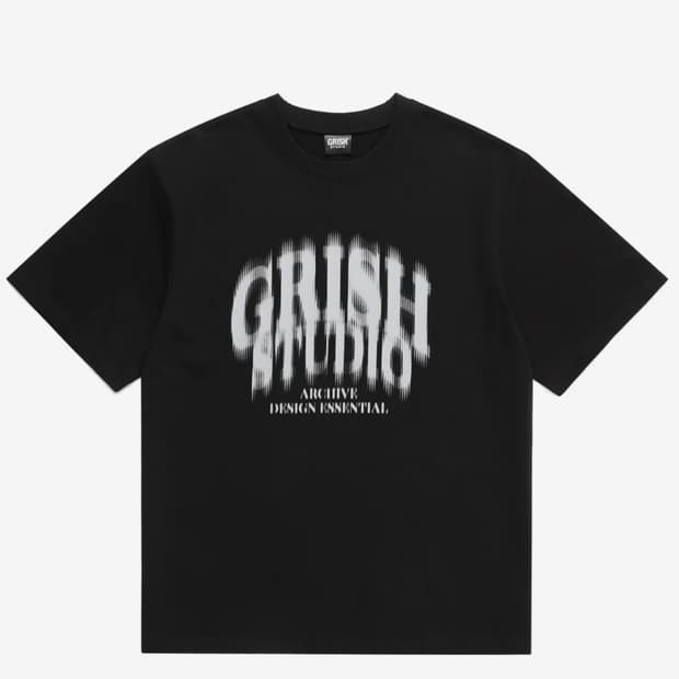 그리쉬 시그니쳐 블러 러고 반팔 블랙 L