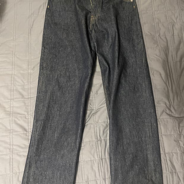 오라리 하드 트위스트 데님 와이드 팬츠 인디고 30 사이즈