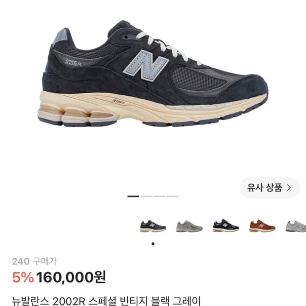 뉴발란스 2002R 스페셜 빈티지 블랙 그레이 상품이미지1