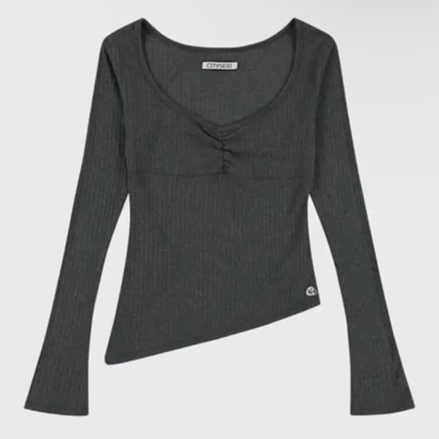 코이세이오 언발란스 셔링탑 차콜그레이