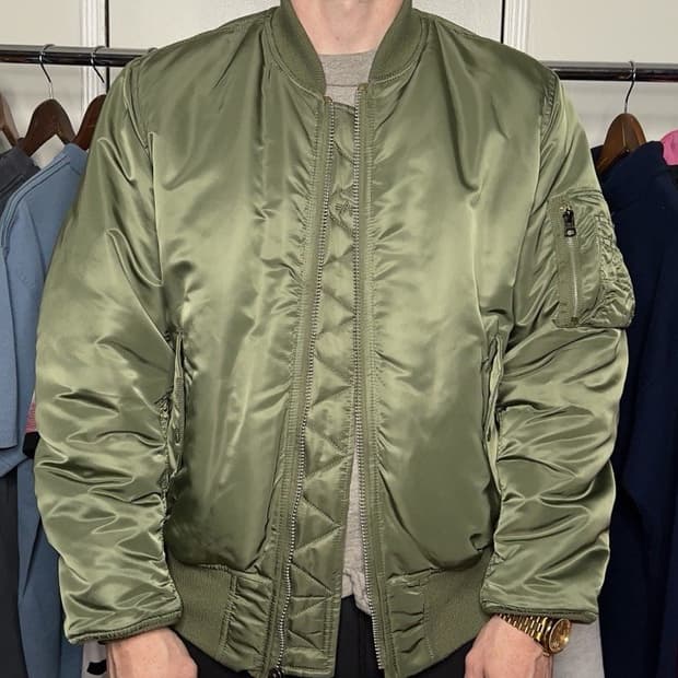 90s 알파인더스트리 MA-1 블러드칫 리버시블 플라이트자켓 세이지
