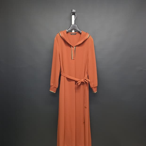 발렌시아 춘하추 쉬폰 후드 맥시 롱 원피스 F 44-66