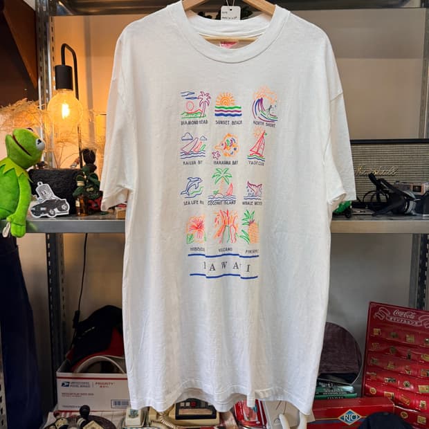 90s 하와이 명소 특산물 싱글스티치 미국빈티지 xl