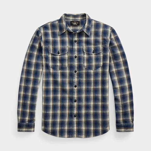 RRL 플래드 우븐 워크 셔츠