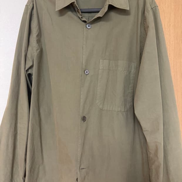 아르켓 카키 포플린 긴팔 셔츠