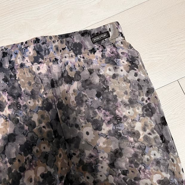 스컬프터 플라워 시스루 레깅스 팬츠