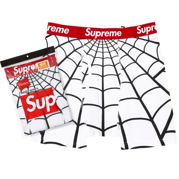 [M] 슈프림 헤인즈 스파이더맨 박서 브리프 화이트